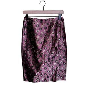 J.CREW metallic floral embroidered preppy pencil skirt 0